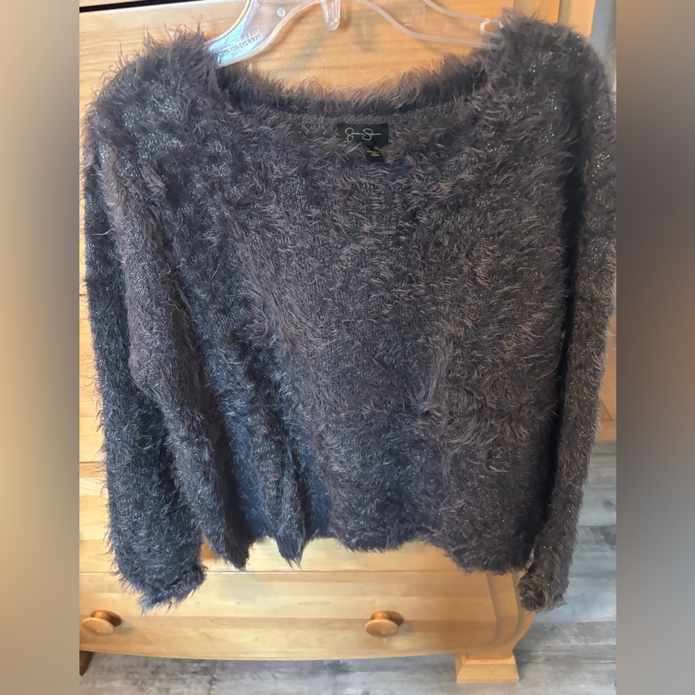 Jessica Simpson Charcoal Fuzzy Sweater